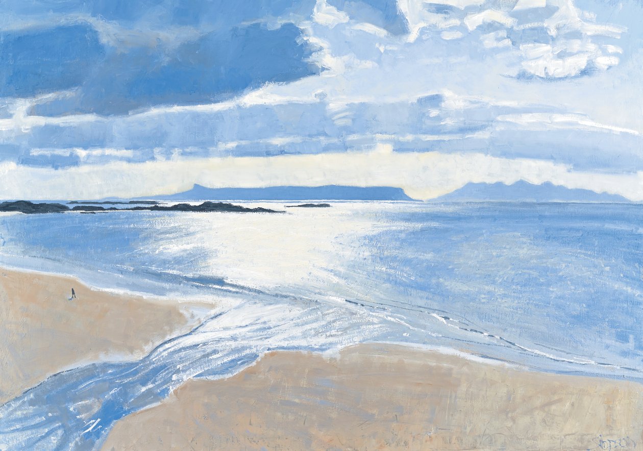 Ljus på havet, Eigg  Rum, 2015 (olja på duk) av Charles Simpson