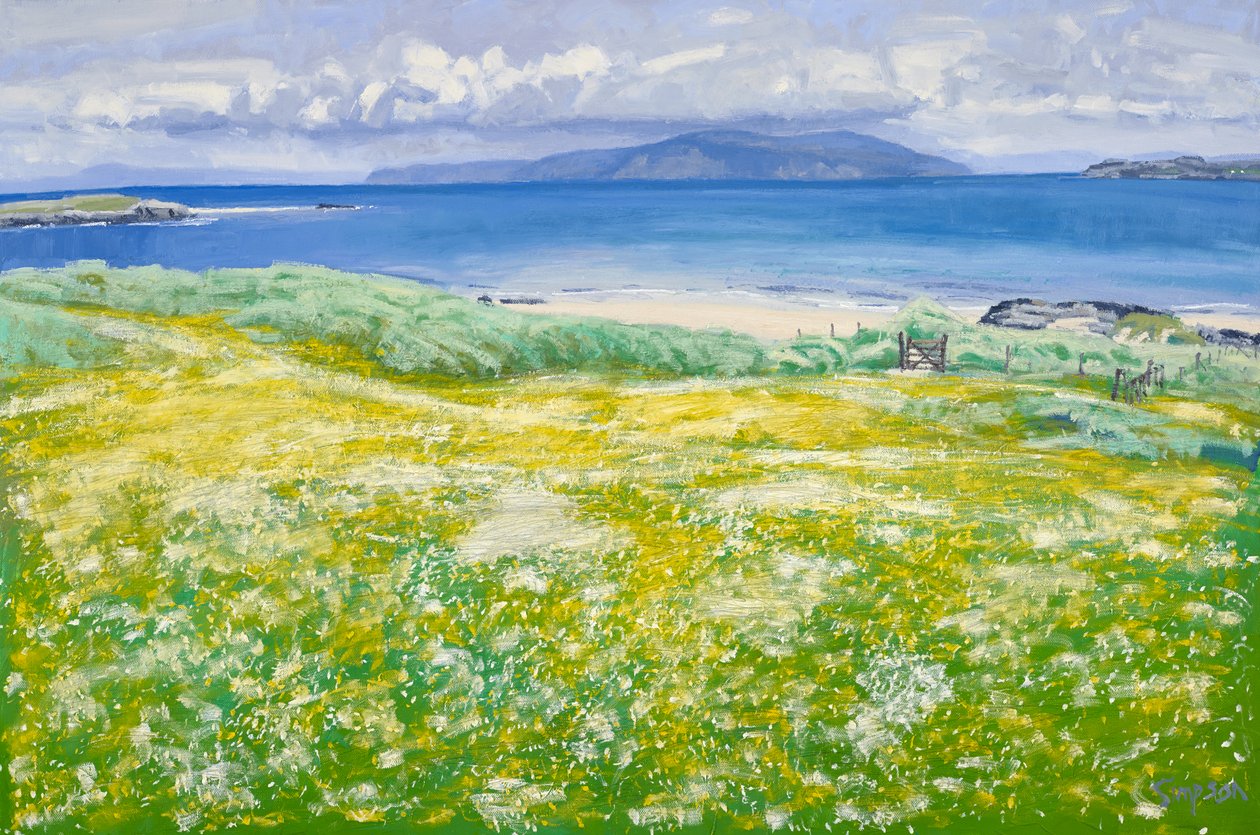Machair, North End Iona, 2015 (olja på duk) av Charles Simpson