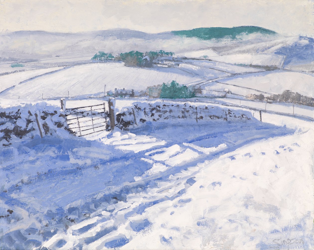 Snö: Mist on the Hills, 2016 (olja på duk) av Charles Simpson