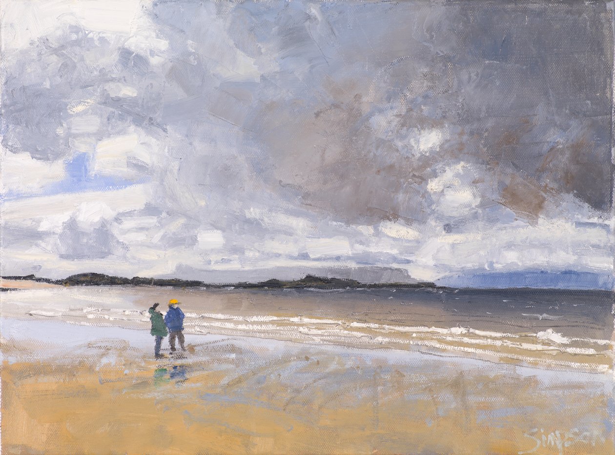 Two Figures, 2017 (olja på duk) av Charles Simpson
