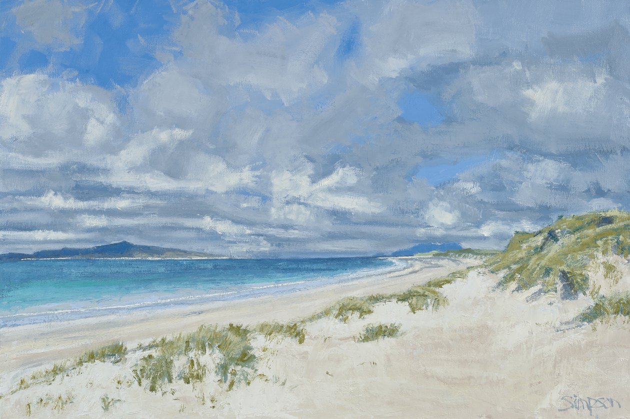 West Beach, Berneray, 2013 (olja på duk) av Charles Simpson