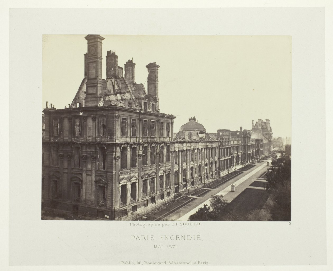 Paris Fire (Tuileriespalatset, Marsan Pavilion) av Charles Soulier