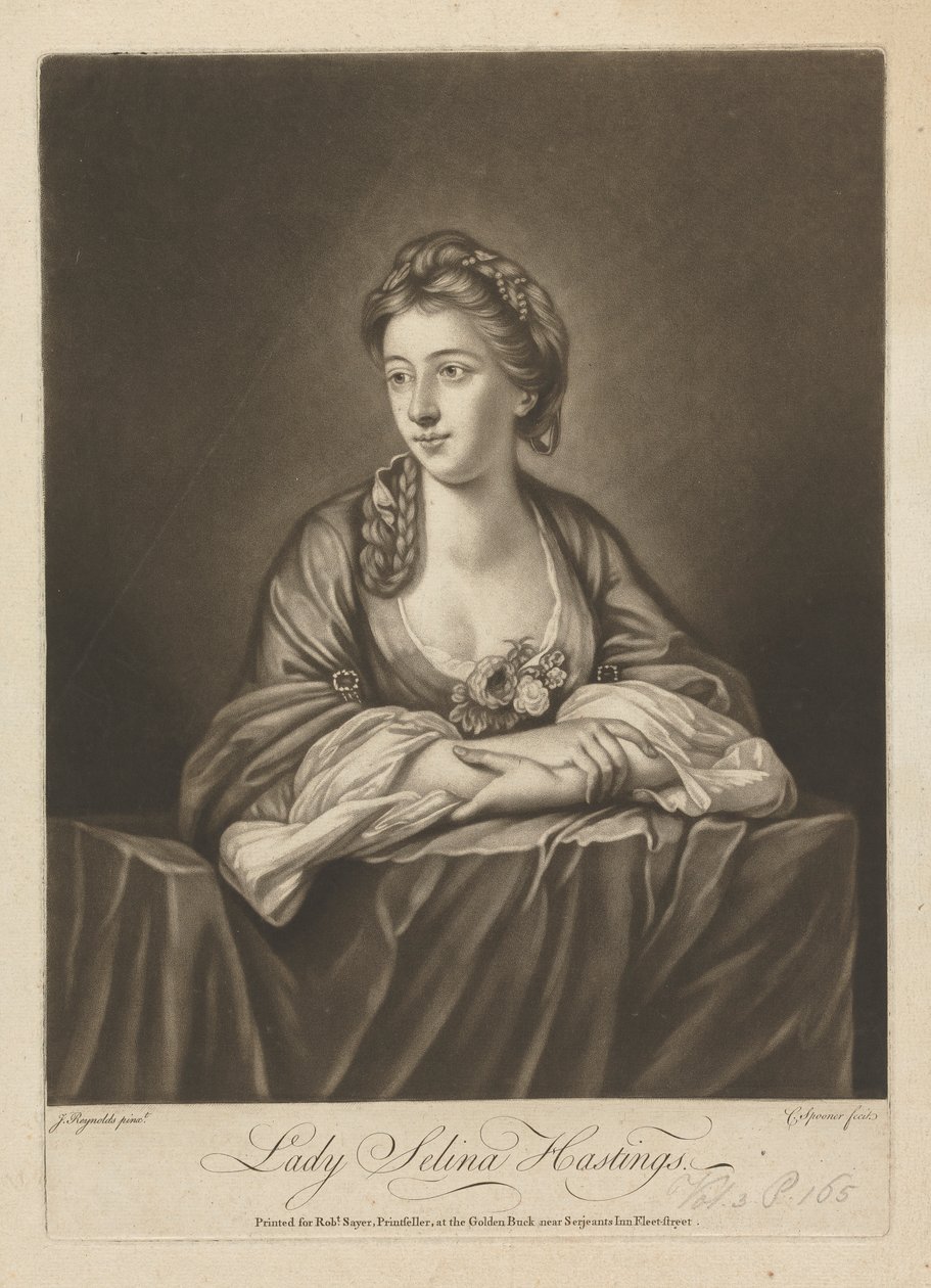 Lady Selina Hastings (född Shirley), grevinna av Huntington av Charles Spooner