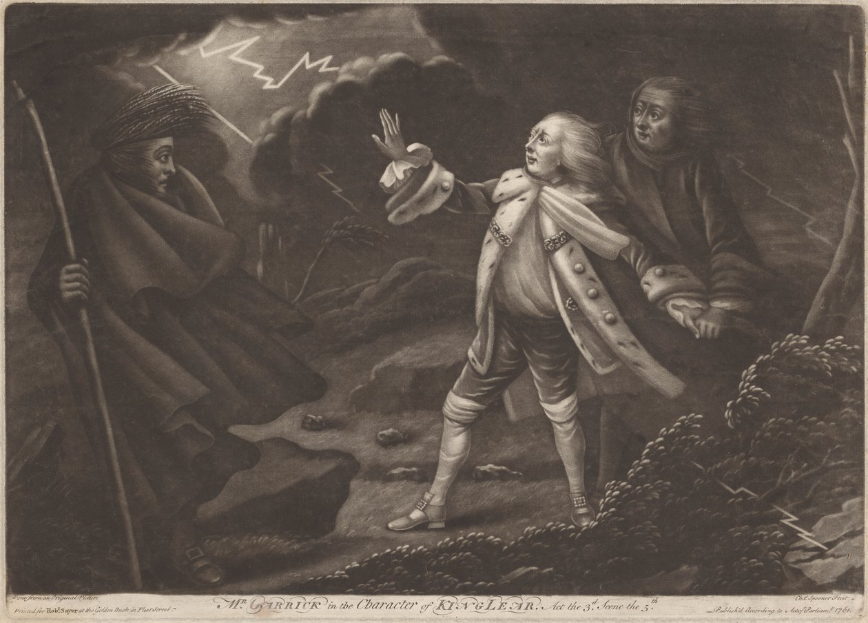 Mr. Garrick i karaktären av King Lear - "King Lear", akt III, scen V av Charles Spooner