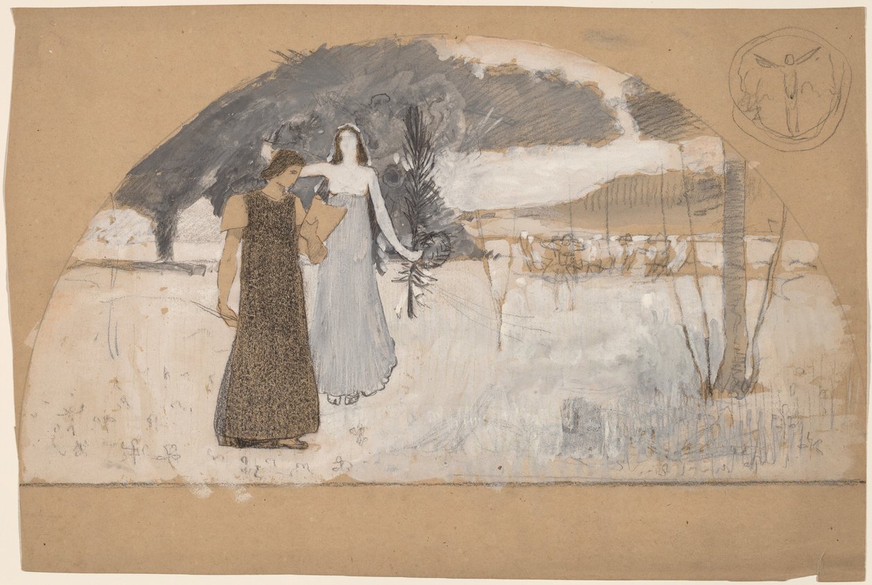 Studier för Lunettes av Charles Sprague Pearce