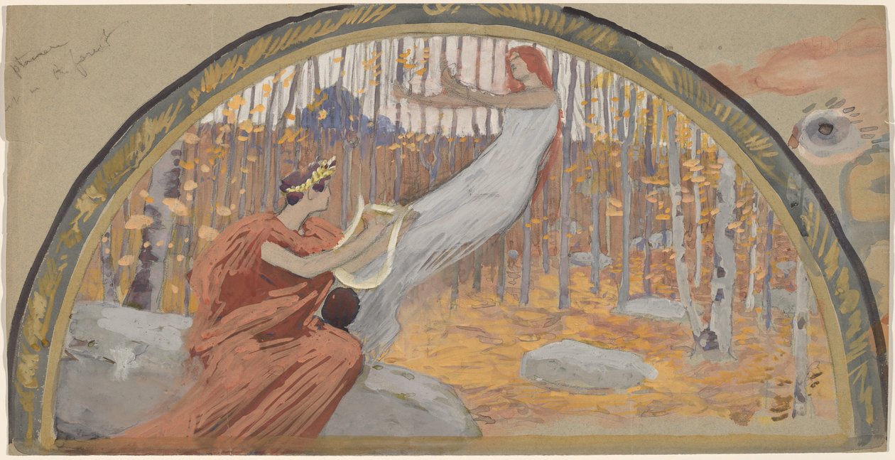 Studera för en Lunett av Charles Sprague Pearce