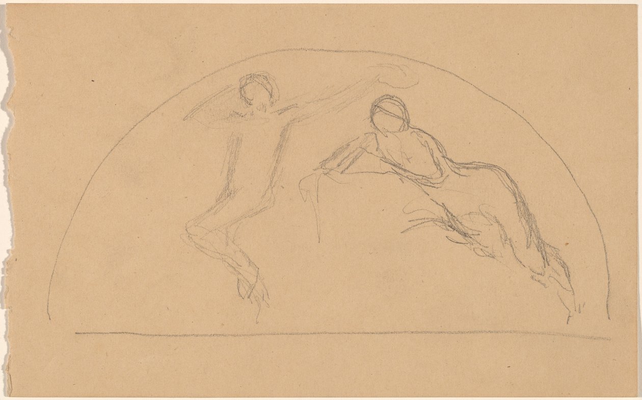 Studie av figurer i en Lunett av Charles Sprague Pearce