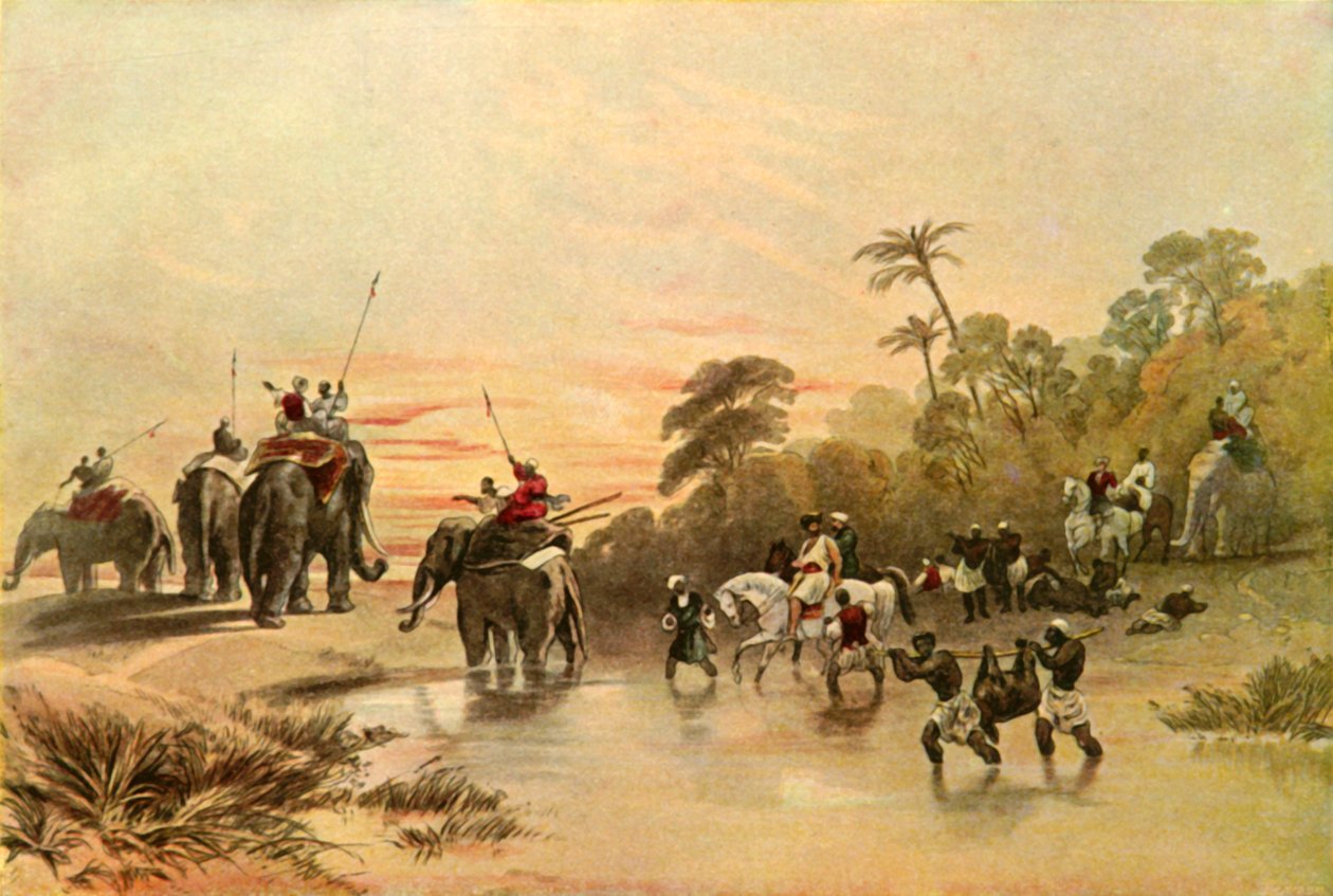 Återkomst från Pig-Sticking i Indien, 1840-talet, 1901. av Charles Stewart Hardinge