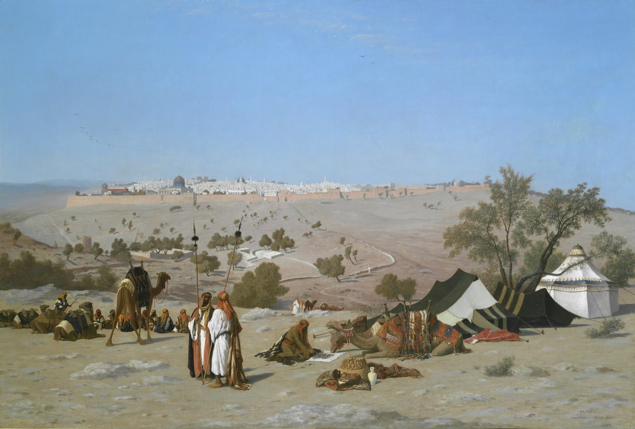 Jerusalem från Oljeberget, 1880. av Charles Theodore Frere