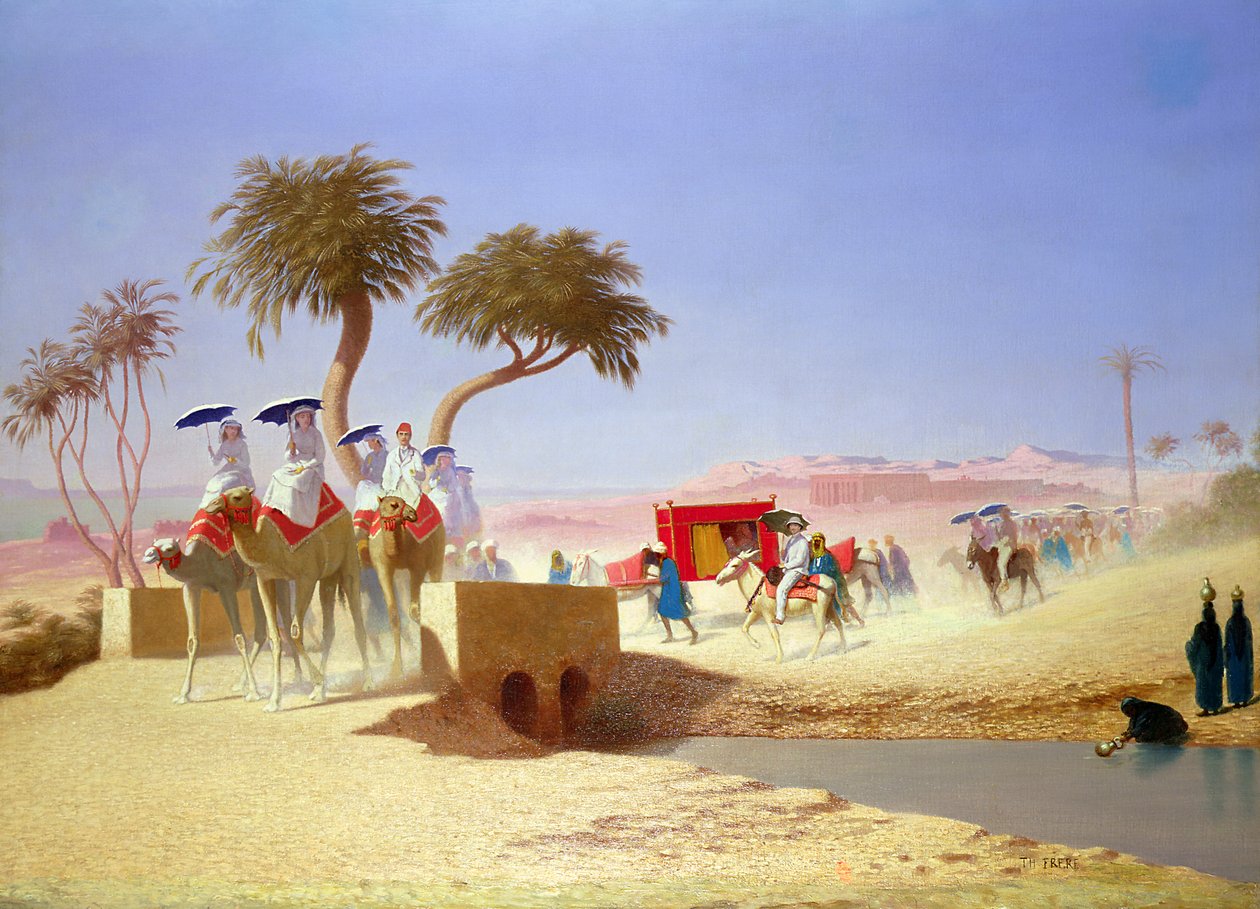 Kejsarinnan Eugenie besöker pyramiderna av Charles Theodore Frere