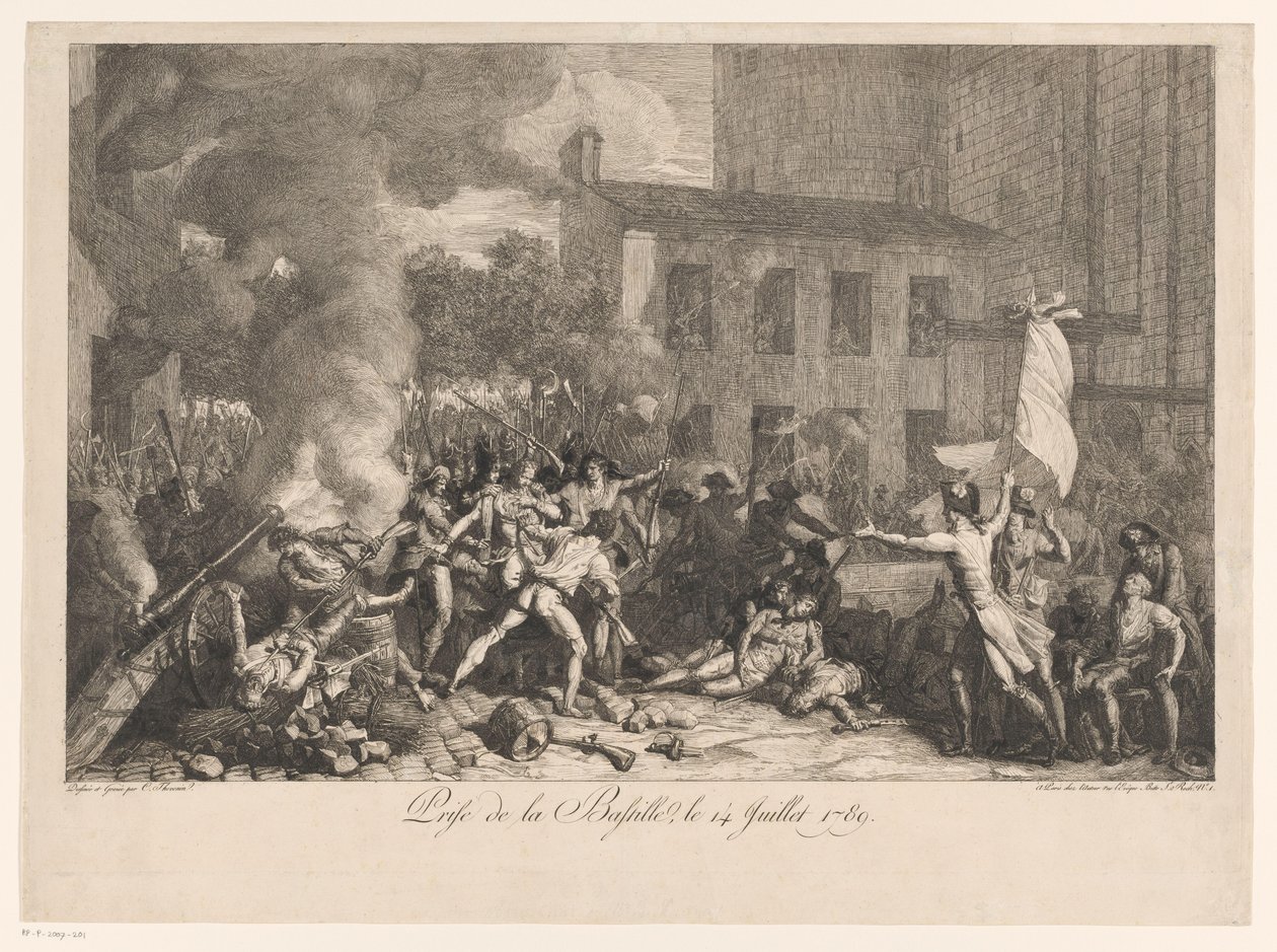 Beststorming van de Bastille, 14 juli 1789 Storming of the Bastille, 14 juli 1789 (titel på objekt) av Charles Thevenin