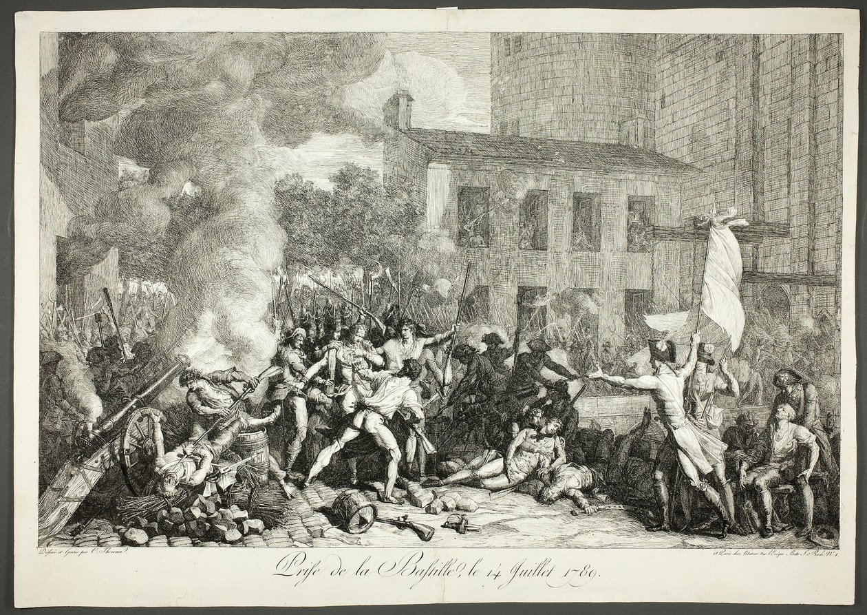 Att fånga Bastiljen, 14 juli 1789 av Charles Thevenin