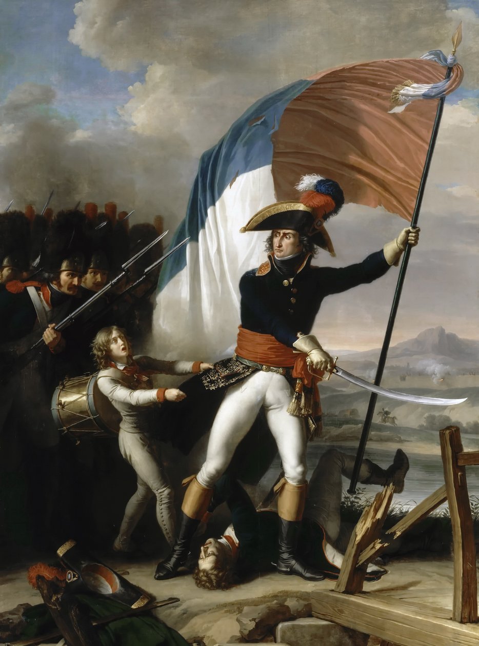 General Augereau vid Pont dArcole den 15 november 1796 av Charles Thevenin