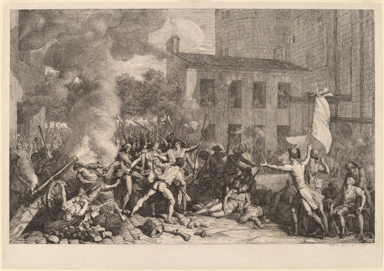 Stormningen av Bastiljen, 14 juli 1789 av Charles Thevenin