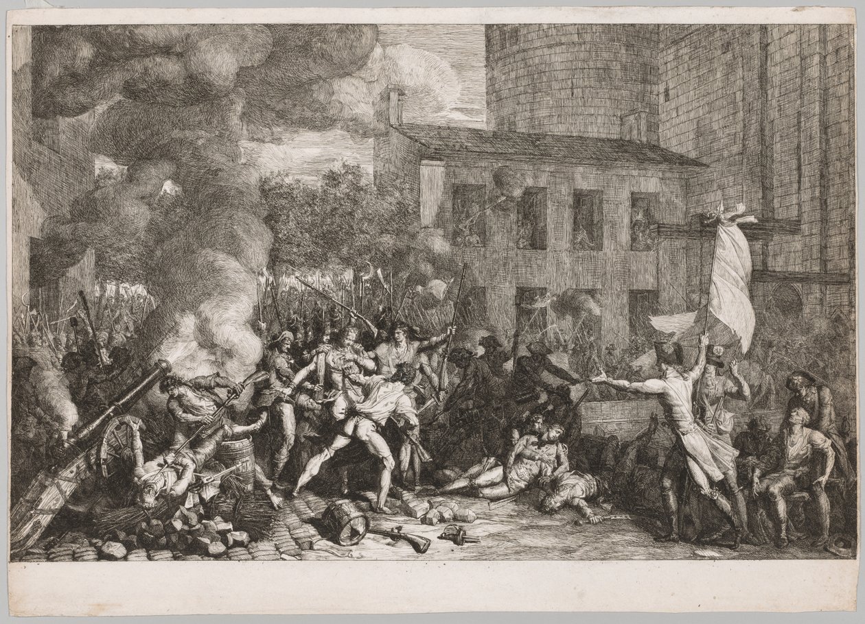 Stormningen av Bastiljen, 14 juli 1789, 1790. av Charles Thevenin