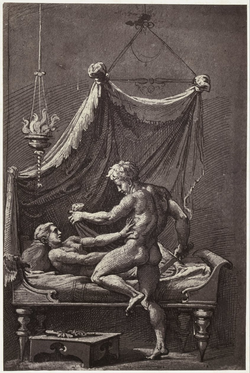 Fotoreproduktion av en teckning av Perino del Vaga, The Rape of Lucretia av Charles Thurston Thompson