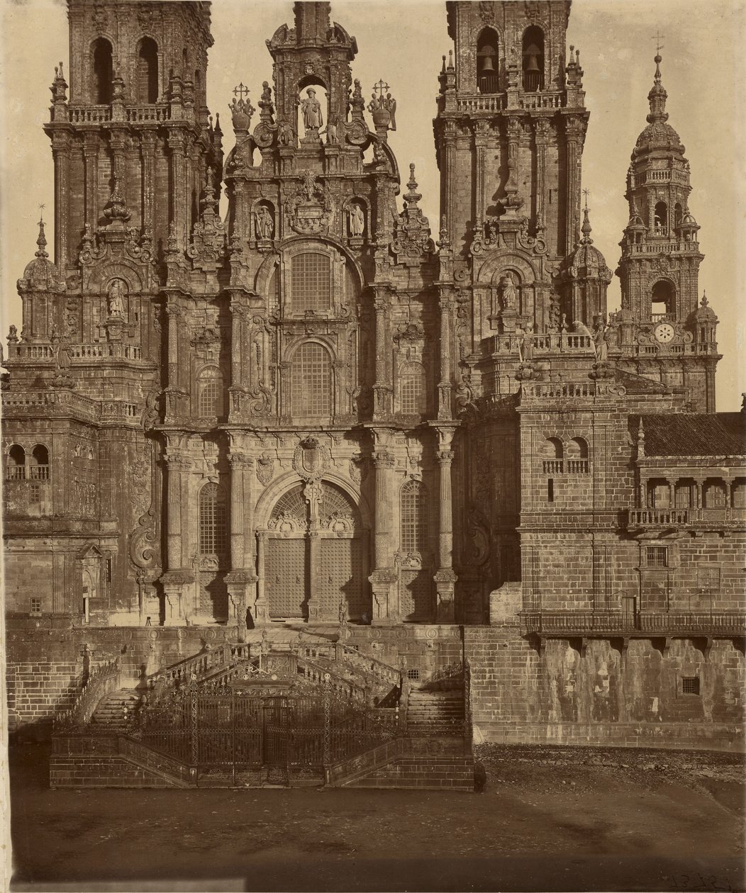 Västfasaden på katedralen i Santiago de Compostela, Spanien av Charles Thurston Thompson