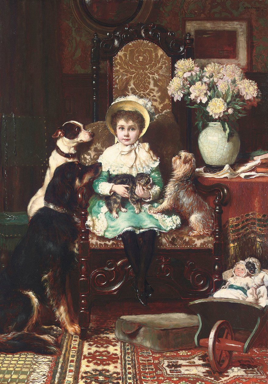 Doddy och hennes husdjur, 1883 av Charles Trevor Garland