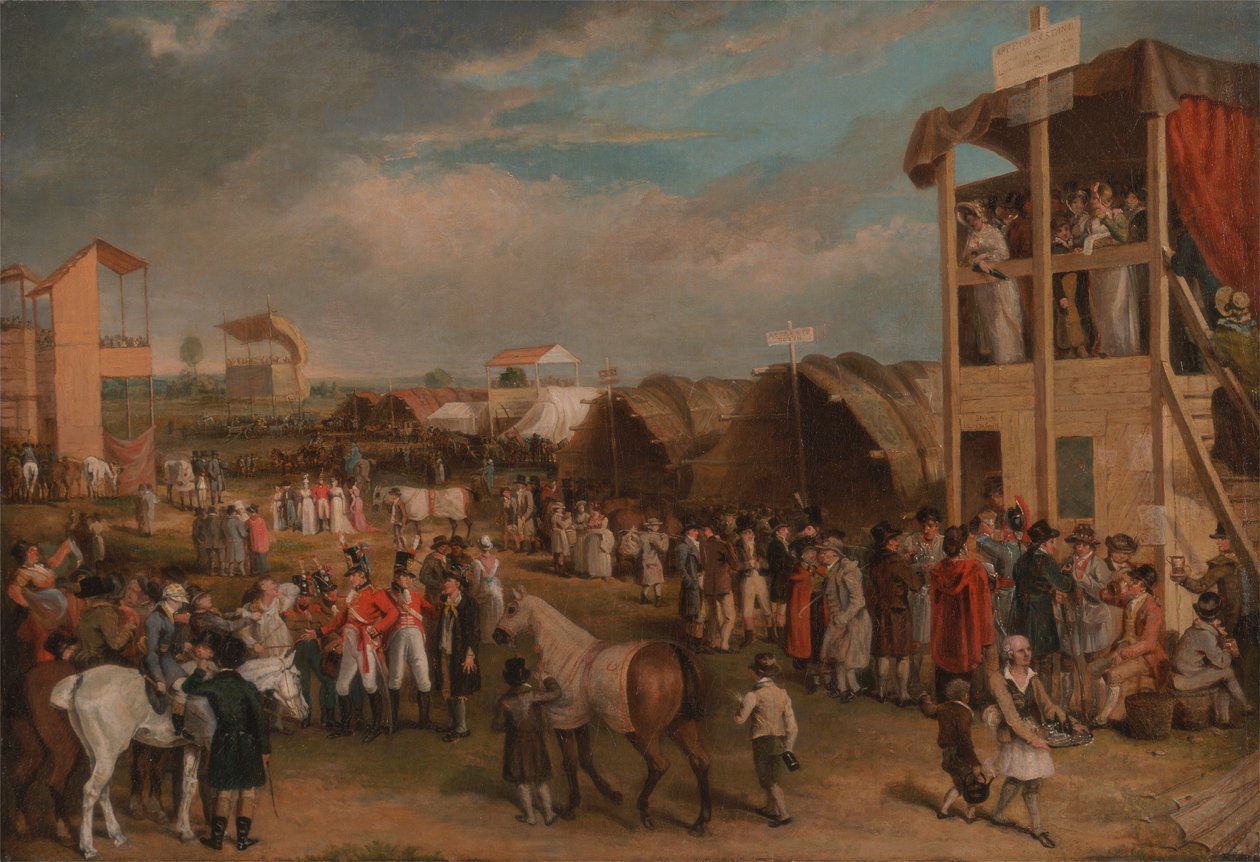 En omfattande vy över Oxford Races av Charles Turner