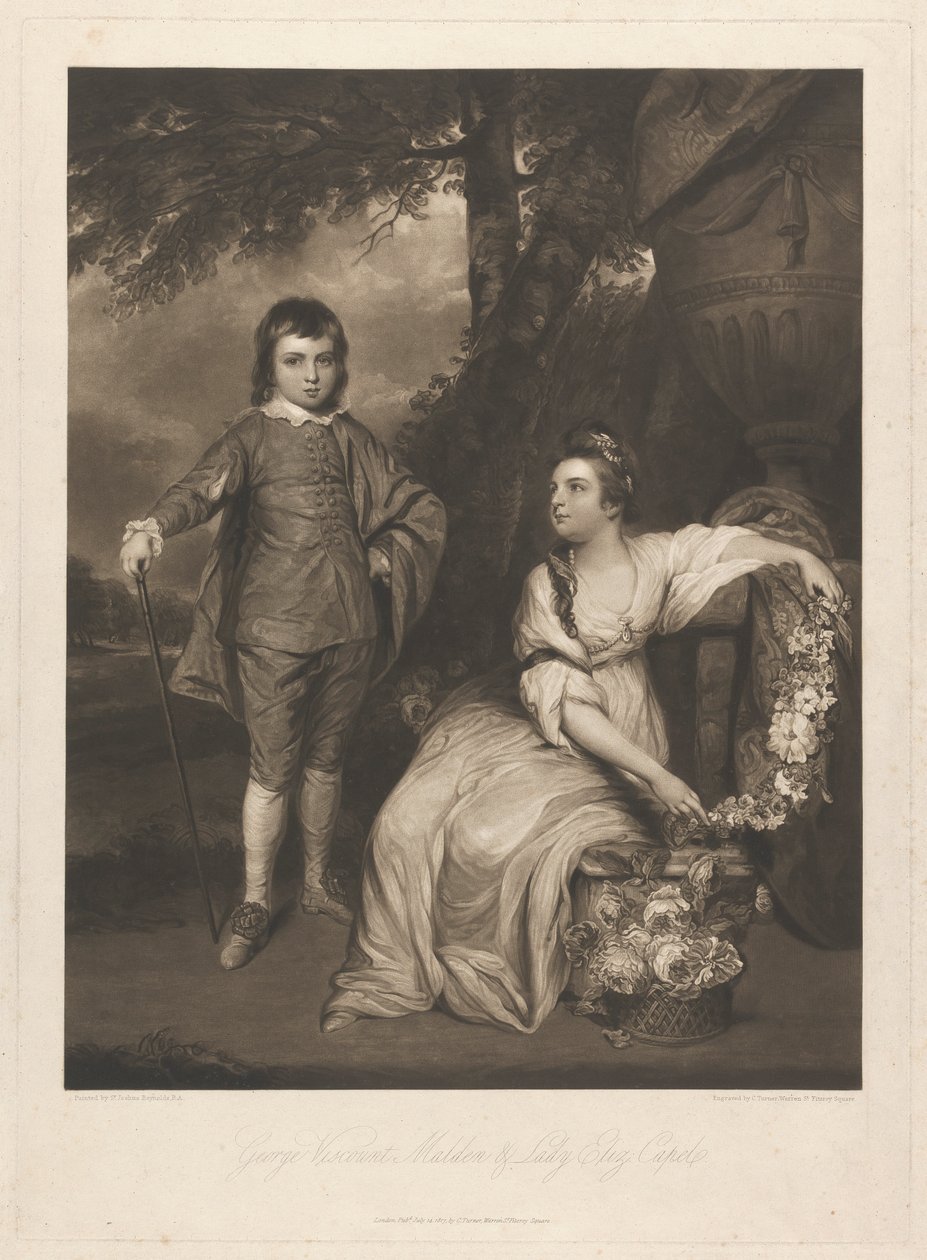 George Viscount Malden och Lady Elizabeth Capel av Charles Turner