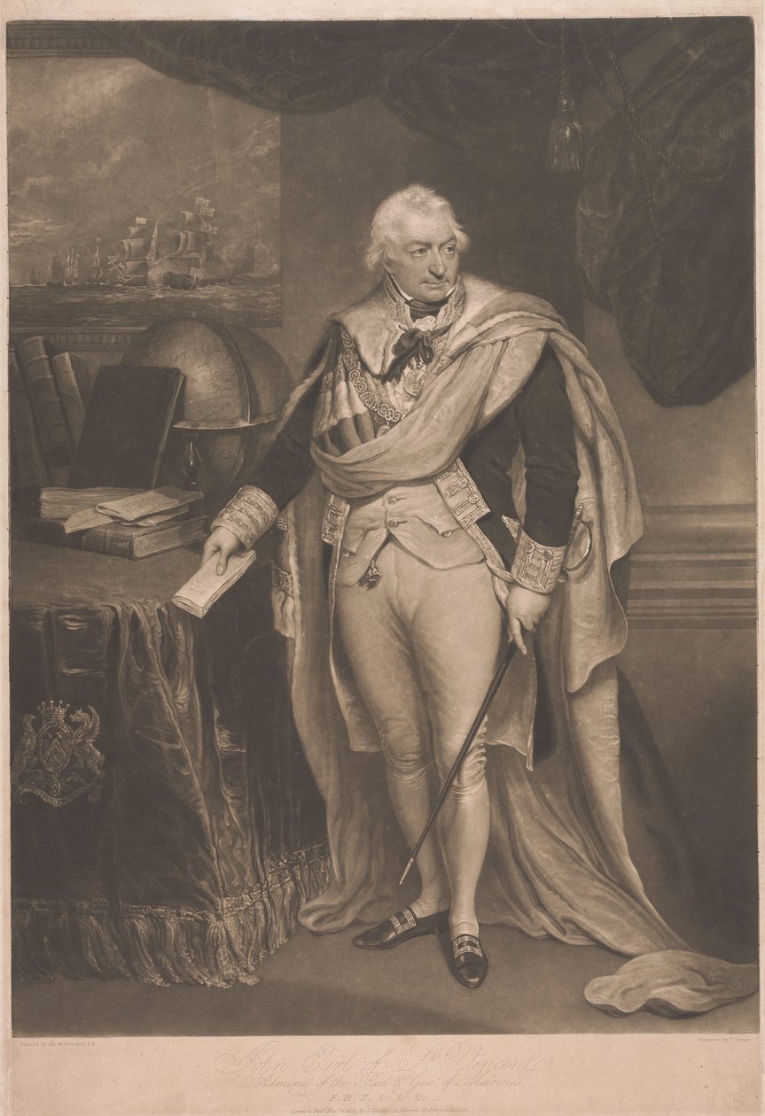 John, greve av St. Vincent, amiral av den röda flottan av Charles Turner