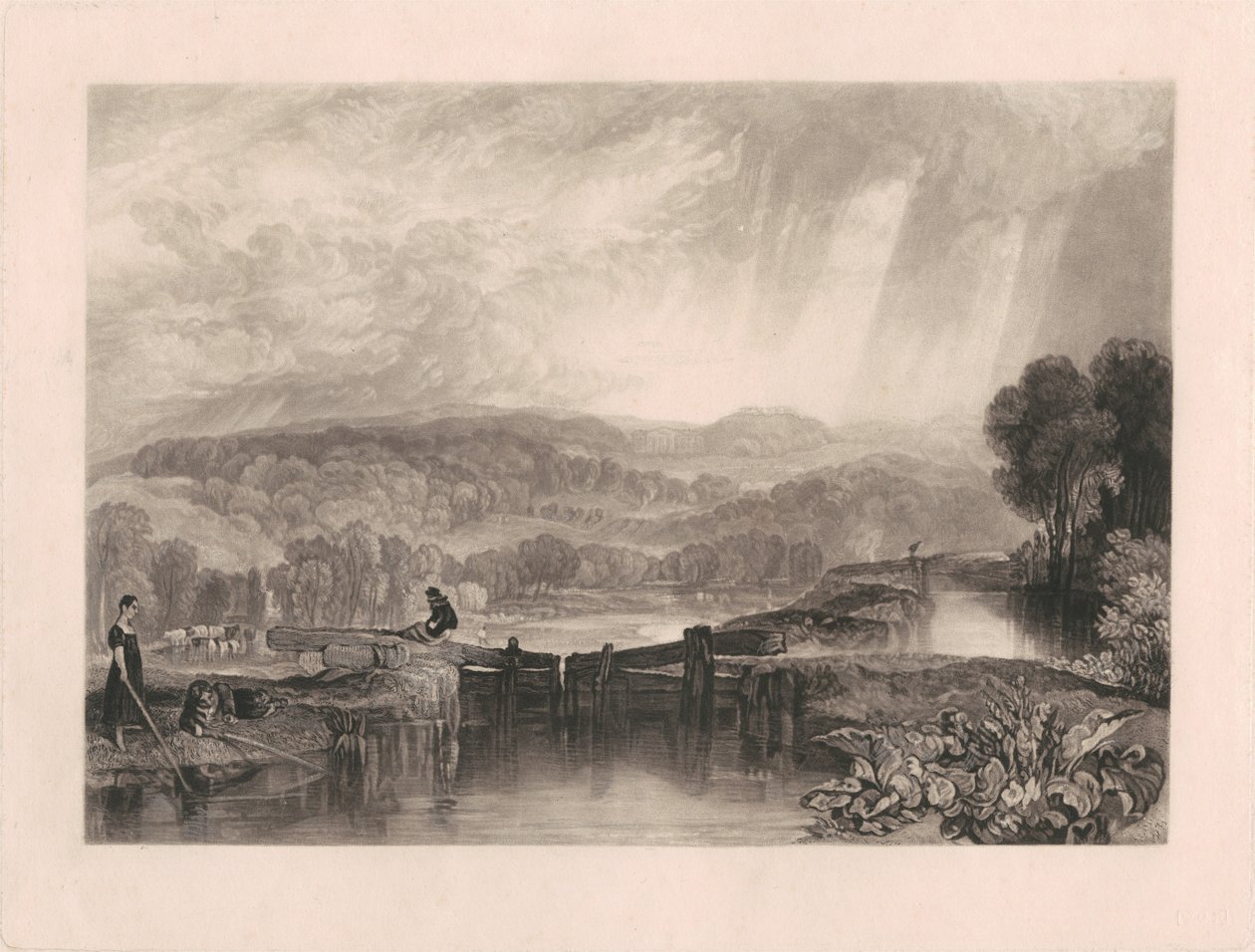 Mer Park från Rivers of England av Charles Turner