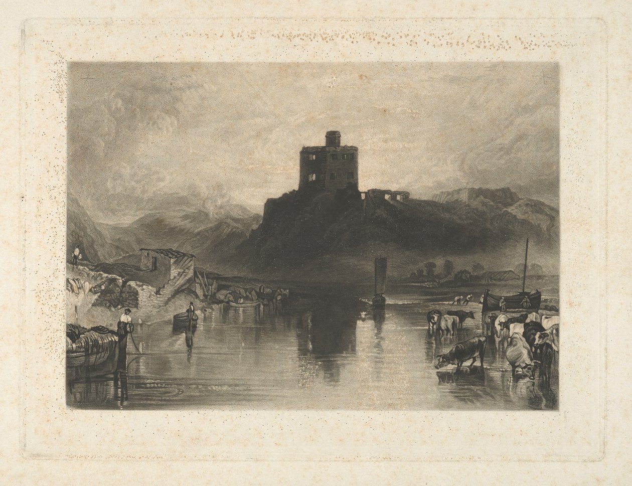 Norham Castle, vid floden Tweed av Charles Turner