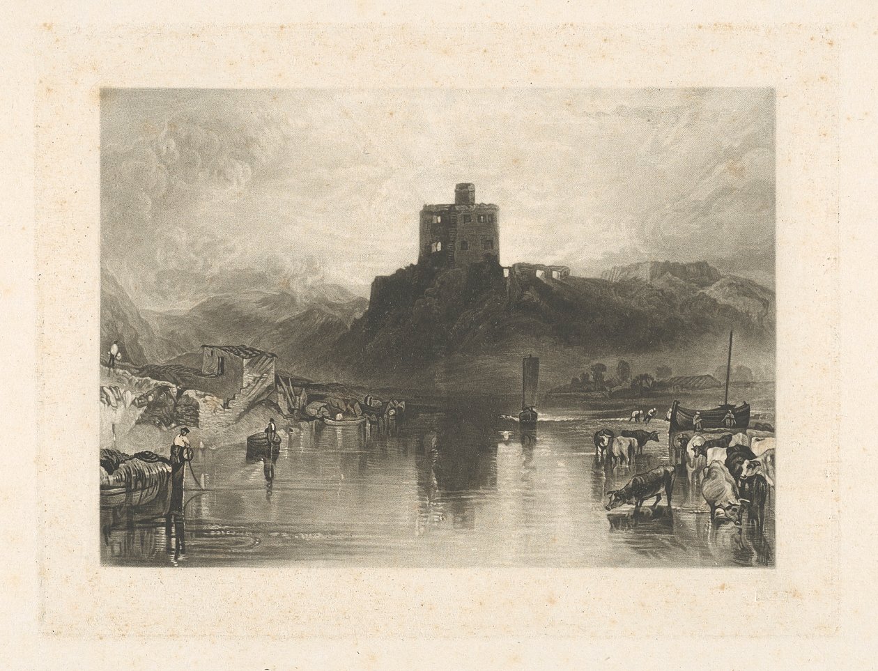 Norham Castle, vid floden Tweed av Charles Turner