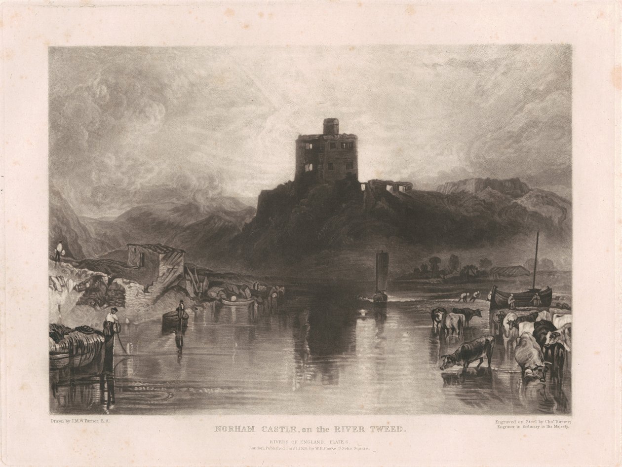 Norham Castle, vid floden Tweed av Charles Turner