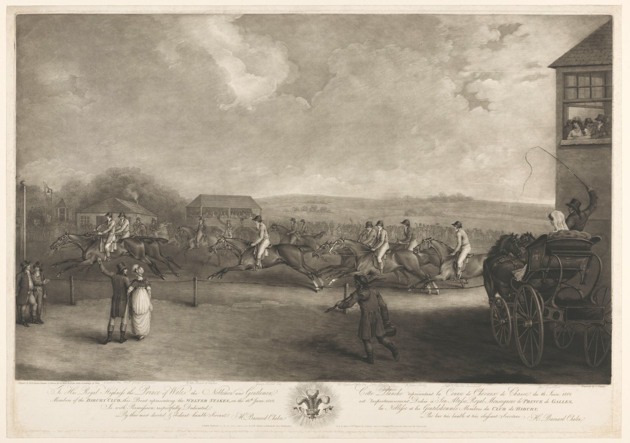 Hästkapplöpning på Welter Stakes den 16 juni 1801 av Charles Turner