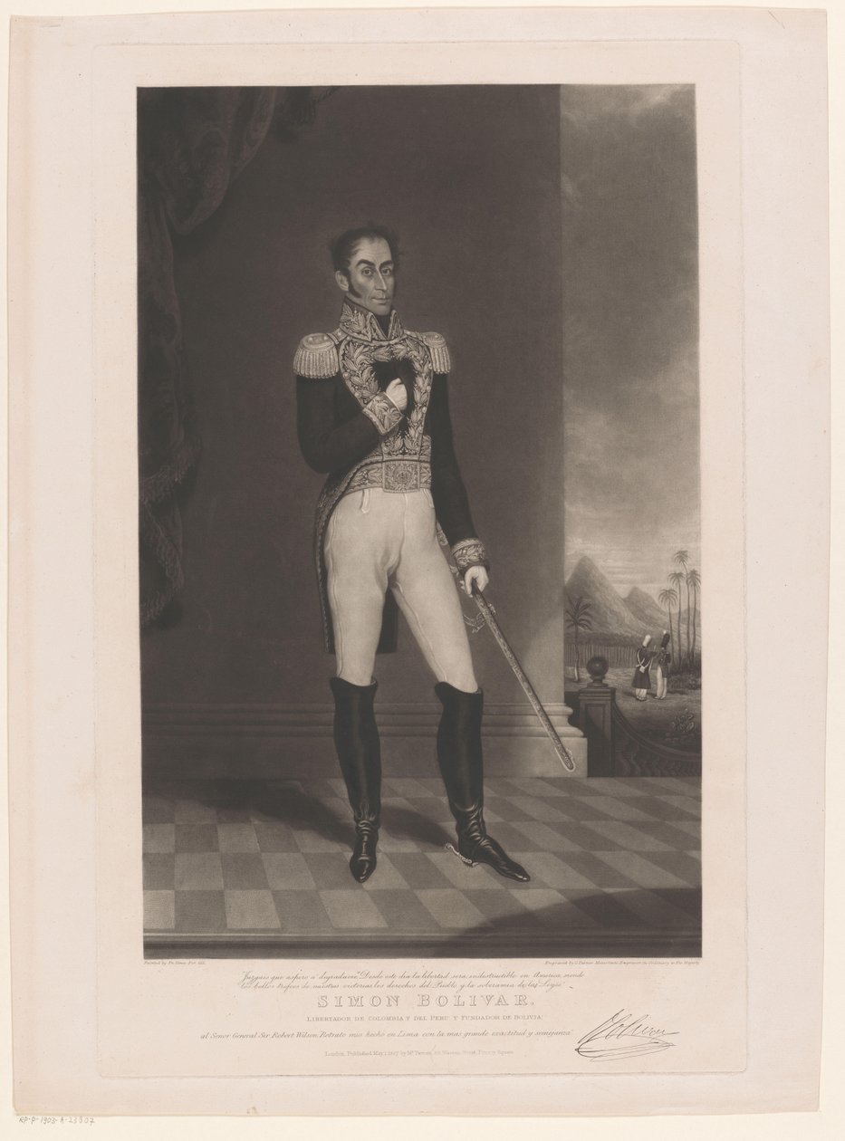Porträtt av Simón Bolívar av Charles Turner