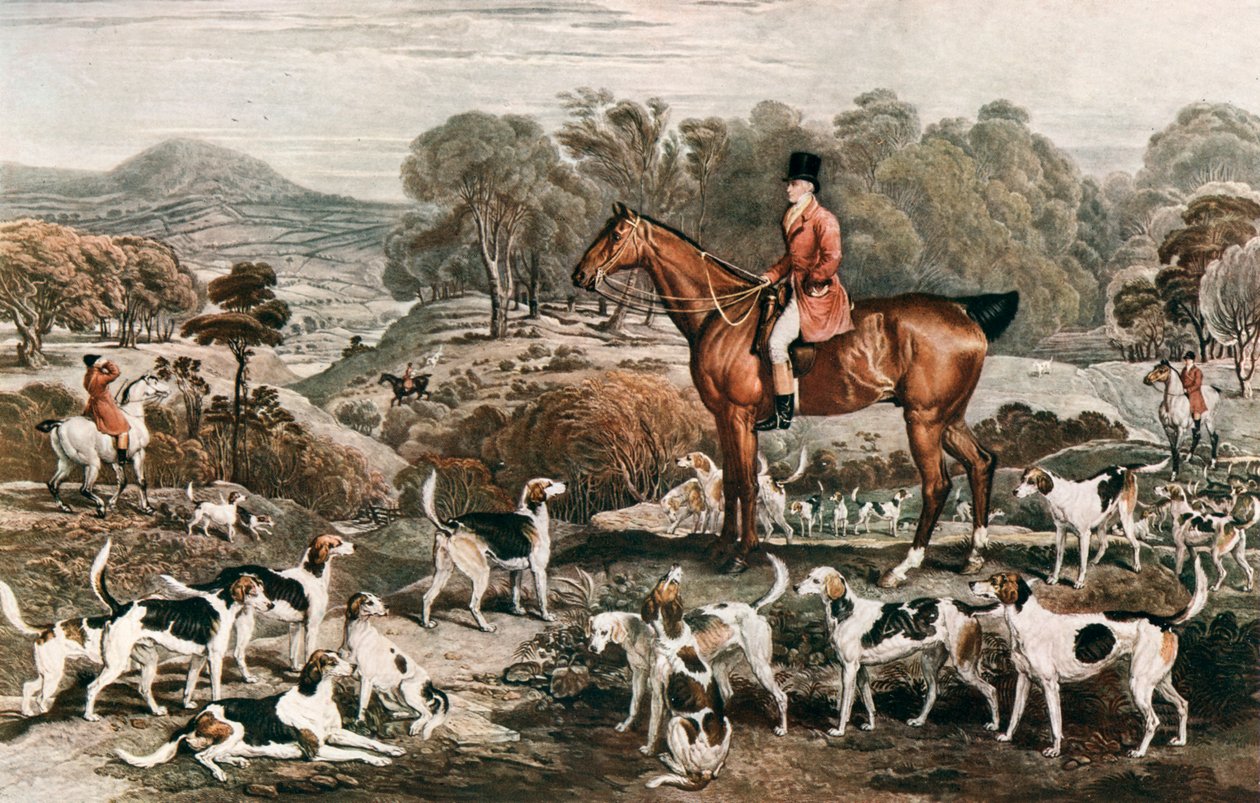 Ralph John Lambton and his Horse Undertaker and Hounds, sent 1700-tal, 1912 av Charles Turner