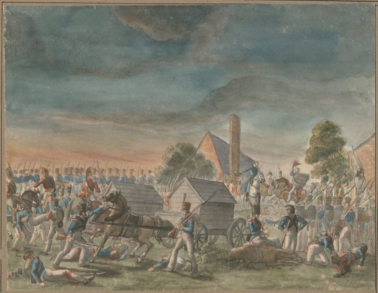 Mötet mellan hertigen av Wellington och prins Blücher, nära La Belle Alliance, 1818 av Charles Turner Warren