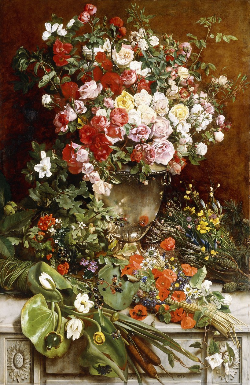 Hyllning till blommornas drottning, 1884 av Charles Verlat