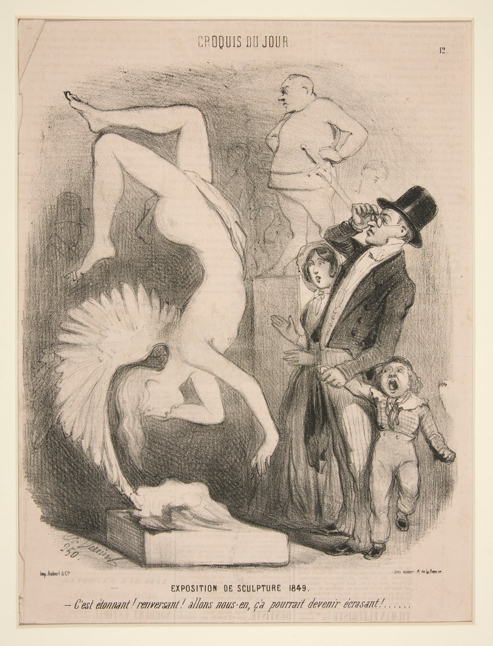 Exposition de Sculpture 1849 (Exhibition of Sculpture 1849), från serien Sketch of the Day publicerad i Le Charivari av Charles Vernier