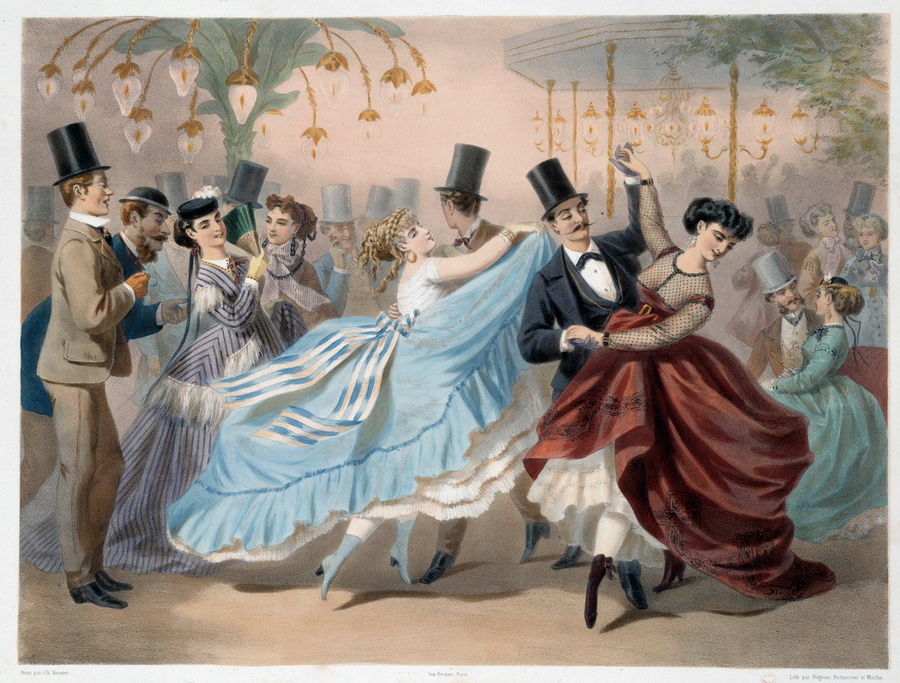 Mabille Ball Lithograph av Charles Vernier (1831-1887) 1800-talets Paris, Musee Carnavalet av Charles Vernier