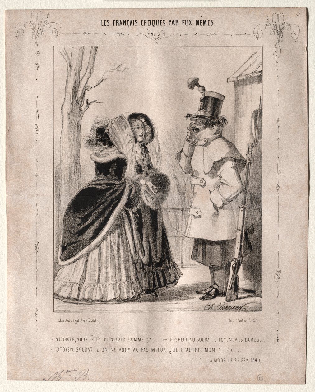 Fransmännen skissade av sig själva: Viscount, du är mycket ful sådan!..., 1840. av Charles Vernier