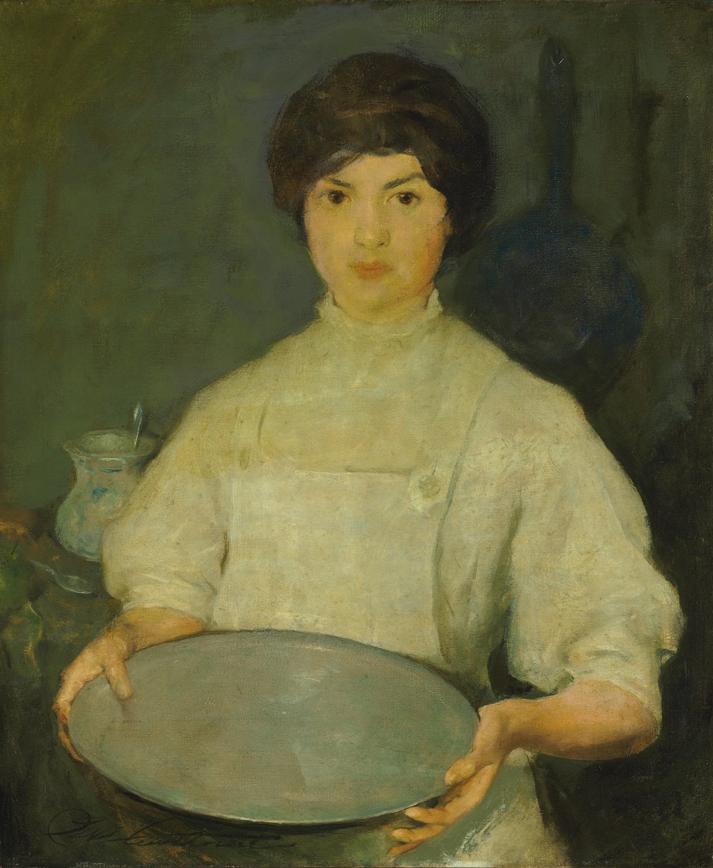 Flicka med panna (olja på duk) av Charles Webster Hawthorne