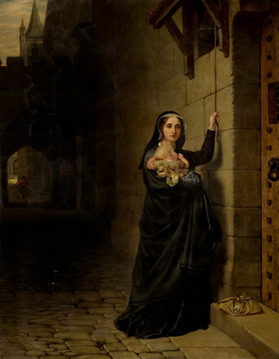 The Martyrdom of Laurence Saunders i Coventry, vänster panel av triptyk av Charles West Cope