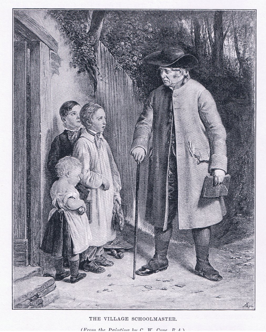 Byns skolmästare, från The Magazine of Art 1893, Cassell and Company av Charles West Cope