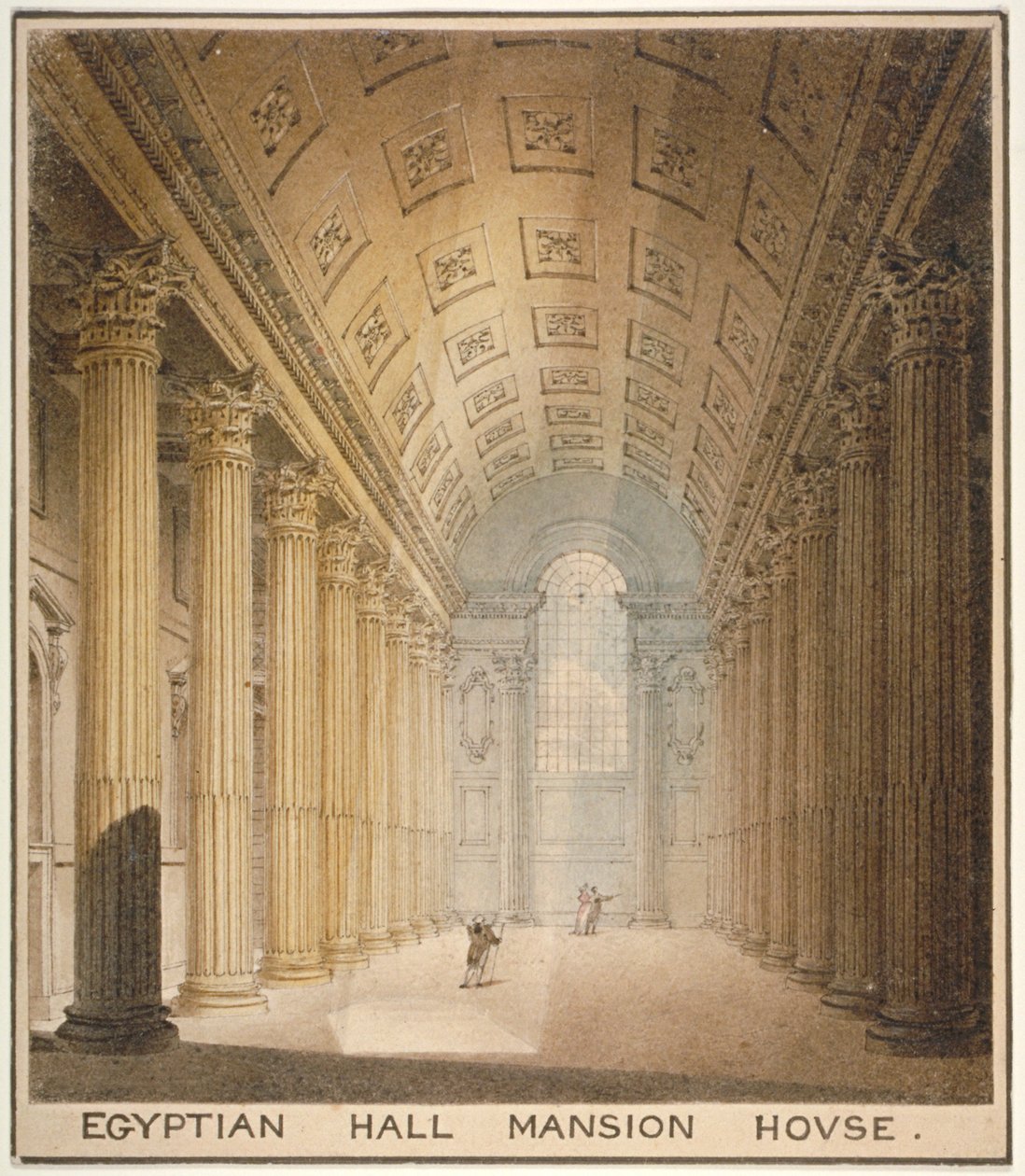 Interiörvy av Egyptian Hall, Mansion House, City of London, 1820 av Charles Wild
