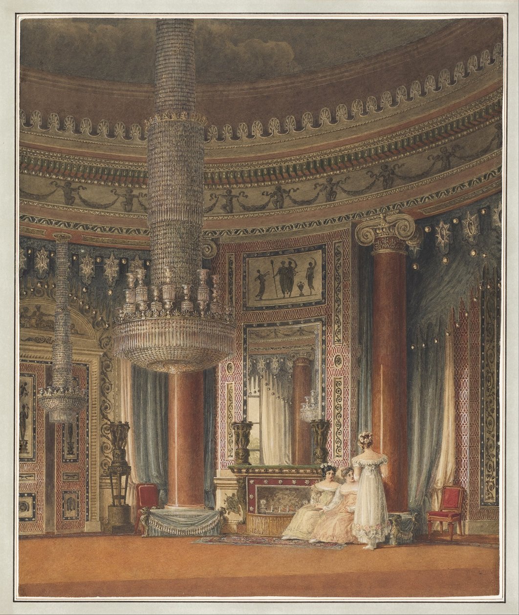 Den cirkulära matsalen på Carlton House, London av Charles Wild