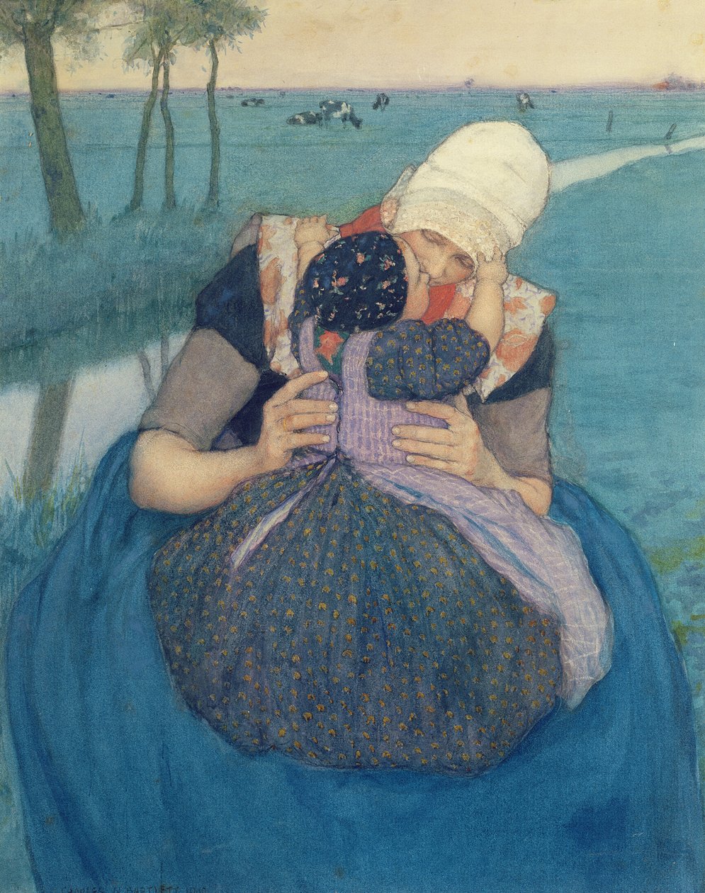 Mor och barn, 1900 av Charles William Bartlett