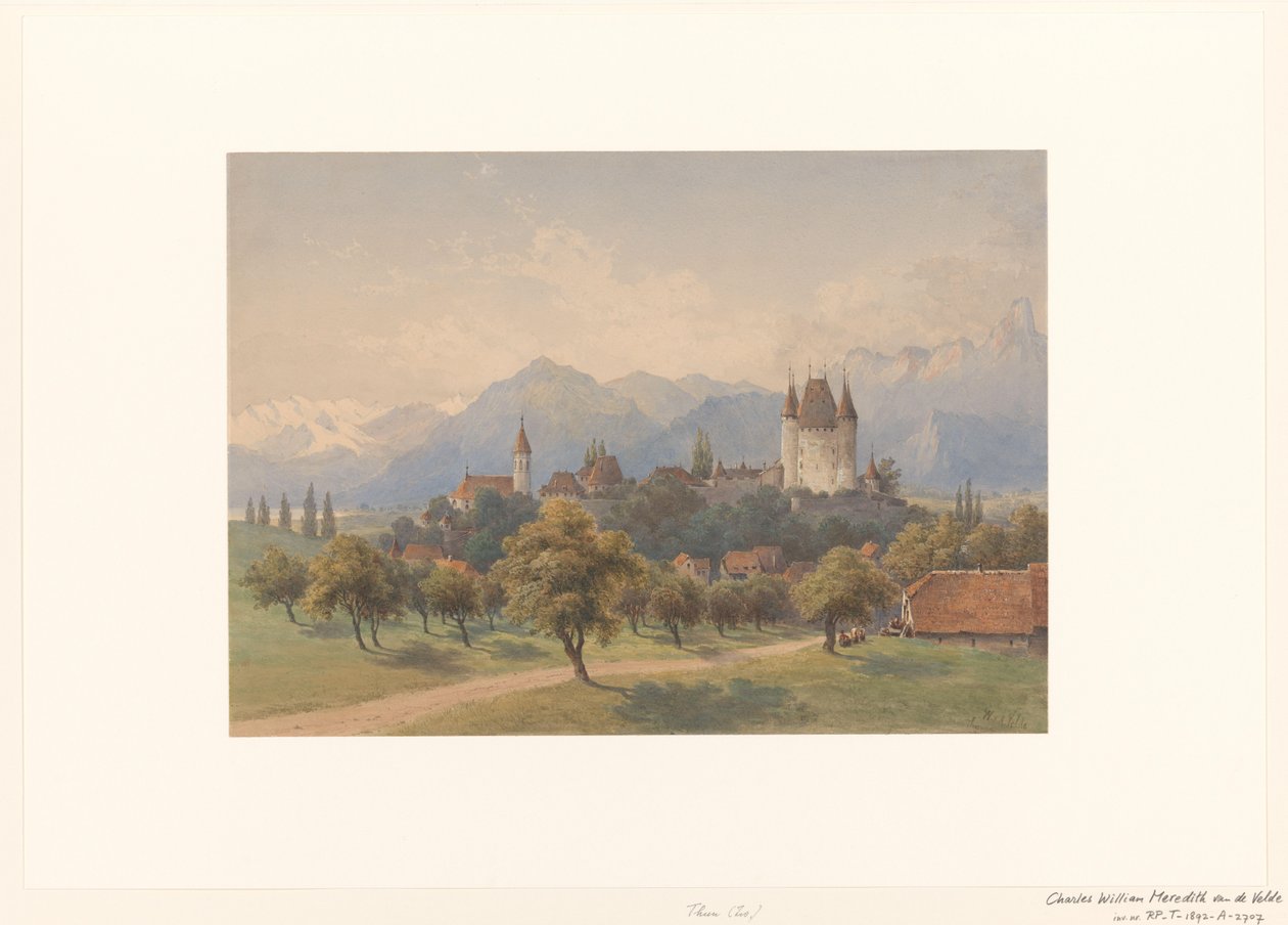 Utsikt över Thun, Schweiz av Charles William Meredith van de Velde