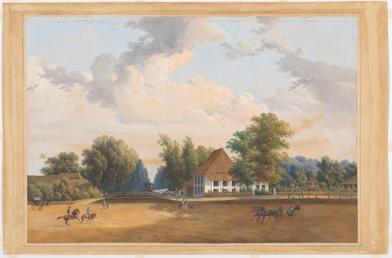 Utsikt över Rijswijk Batavia av Charles William Meredith van de Velde