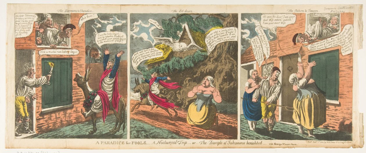 A Paradice [sic] for Fools-A Nocturnal Trip-eller-The Disciple of Johanna benigh..., 1 september 1814. av Charles Williams
