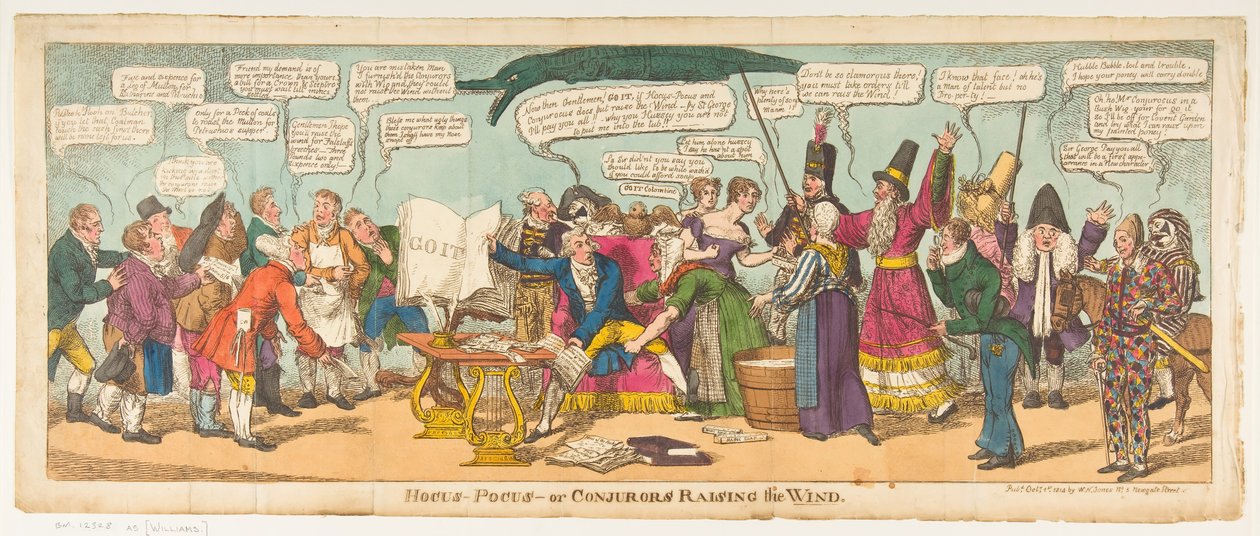 Hocus Pocus-eller Conjurors Raising the Wind, 1 oktober 1814. av Charles Williams