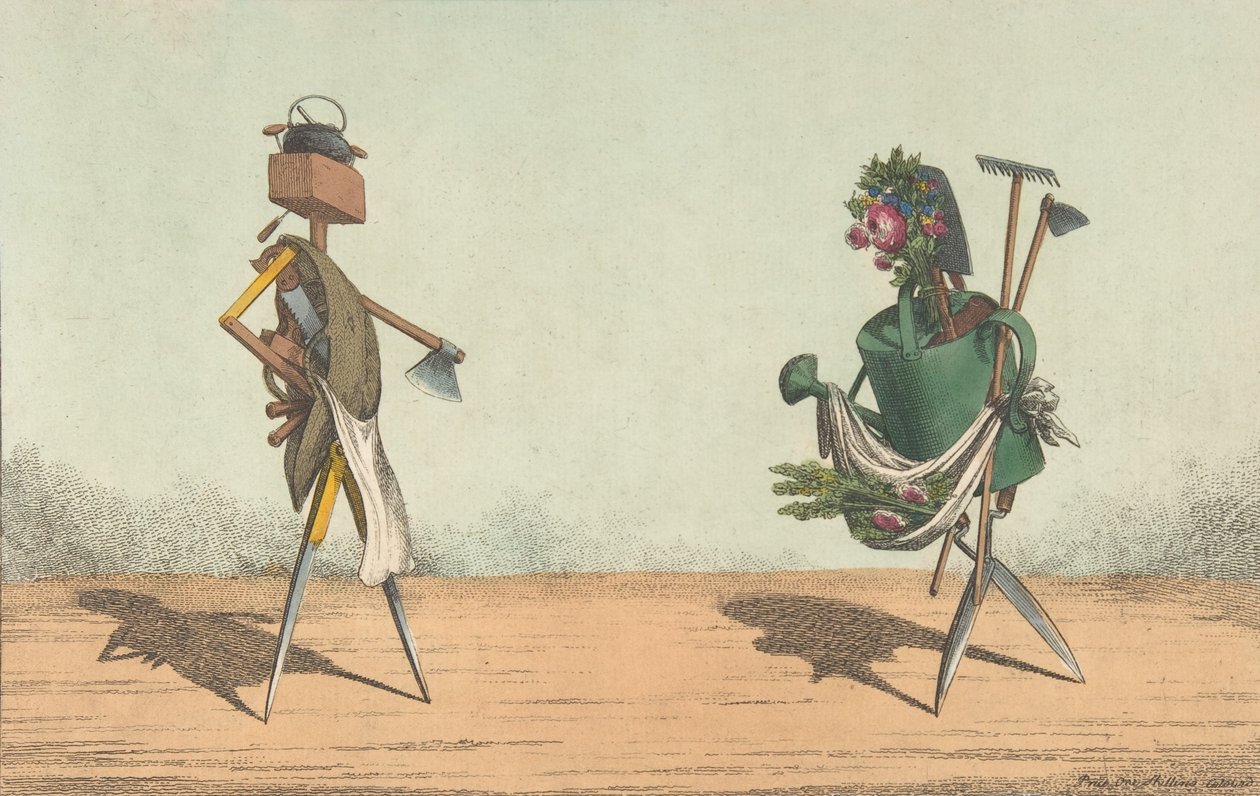 Implements Animated, Pl. 1, tillägnad Storbritanniens snickare och trädgårdsmästare, 1811. av Charles Williams