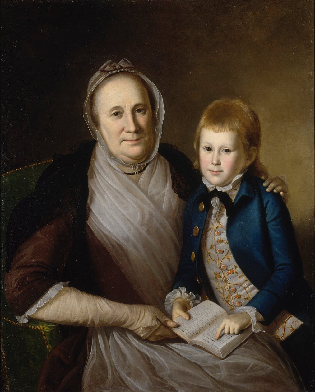 Mrs James Smith och barnbarn av Charles Willson Peale