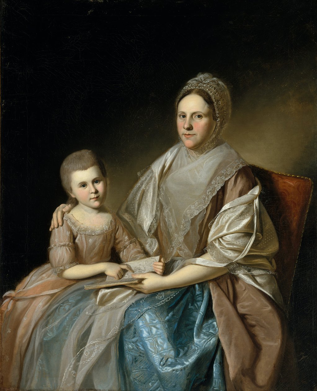 Mrs Samuel Mifflin och hennes barnbarn Rebecca Mifflin Francis, 1777-80. av Charles Willson Peale